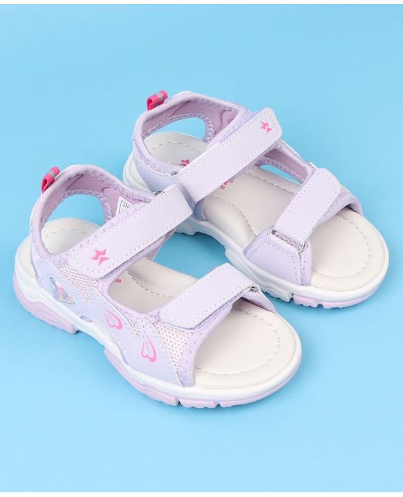 Cute Walk by Babyhug Velcro Closure Sandals With Heart Print - Pink