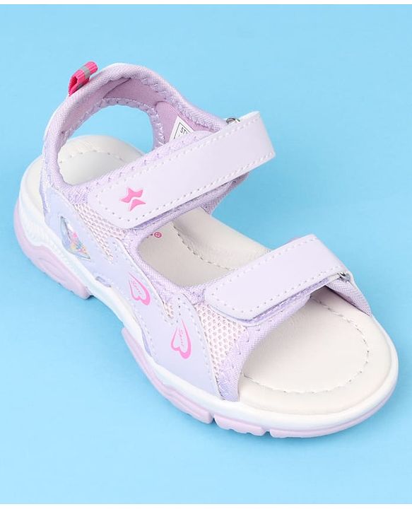 Cute Walk by Babyhug Velcro Closure Sandals With Heart Print - Pink