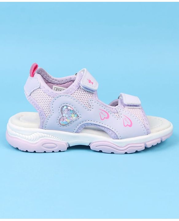 Cute Walk by Babyhug Velcro Closure Sandals With Heart Print - Pink