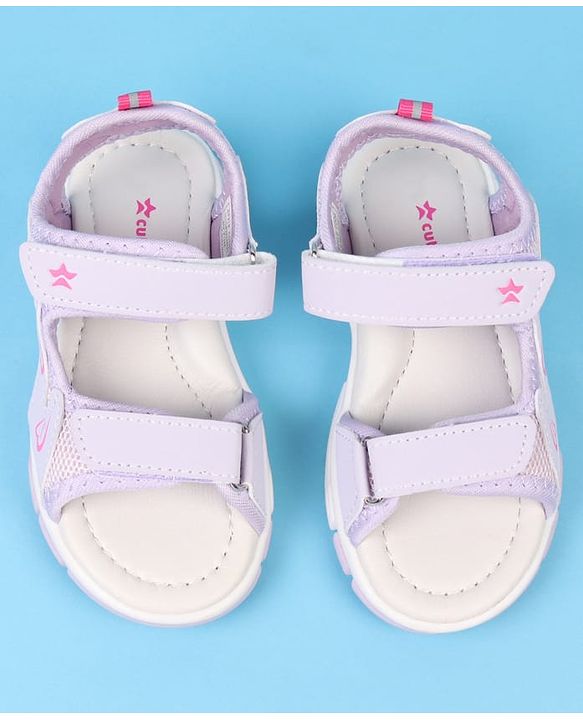 Cute Walk by Babyhug Velcro Closure Sandals With Heart Print - Pink
