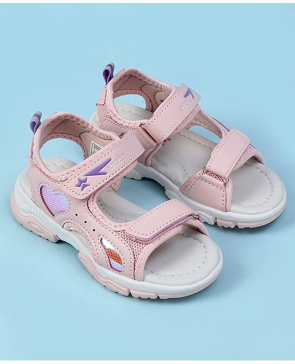 Cute Walk by Babyhug Velcro Closure Solid Sandals - Pink