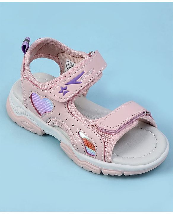 Cute Walk by Babyhug Velcro Closure Solid Sandals - Pink