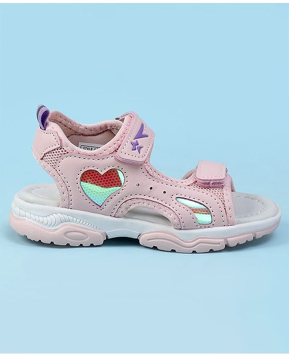Cute Walk by Babyhug Velcro Closure Solid Sandals - Pink