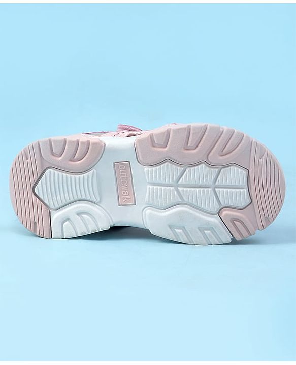 Cute Walk by Babyhug Velcro Closure Solid Sandals - Pink