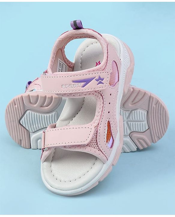 Cute Walk by Babyhug Velcro Closure Solid Sandals - Pink