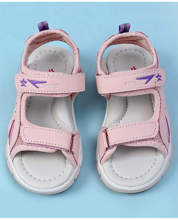 Cute Walk by Babyhug Velcro Closure Solid Sandals - Pink