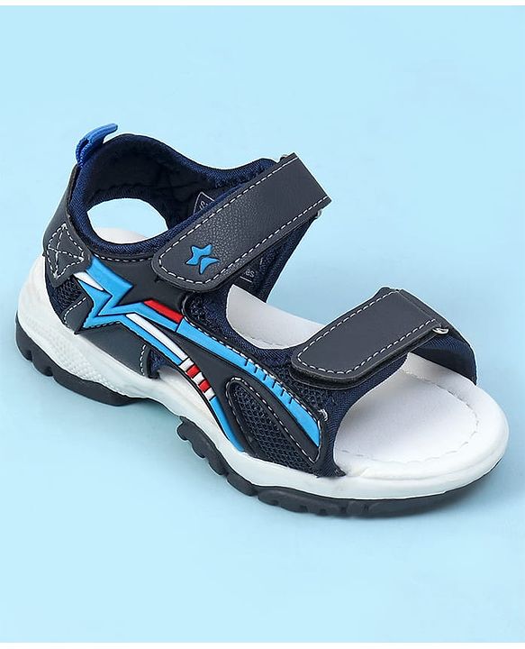 Cute Walk by Babyhug Velcro Closure Solid Sandals - Navy Blue