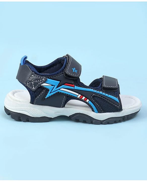 Cute Walk by Babyhug Velcro Closure Solid Sandals - Navy Blue