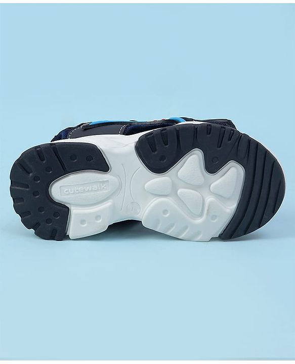 Cute Walk by Babyhug Velcro Closure Solid Sandals - Navy Blue