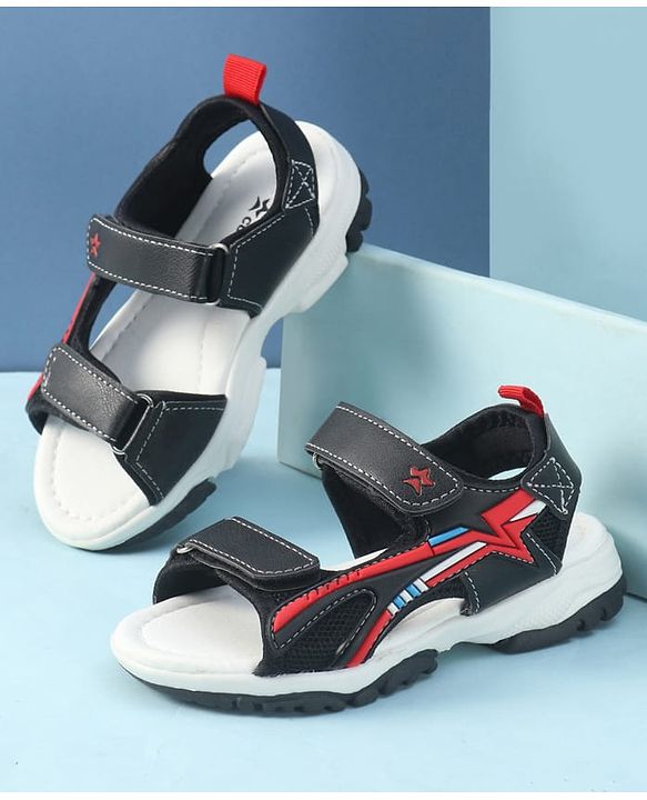 Cute Walk by Babyhug Velcro Closure Solid Sandals - Navy Blue