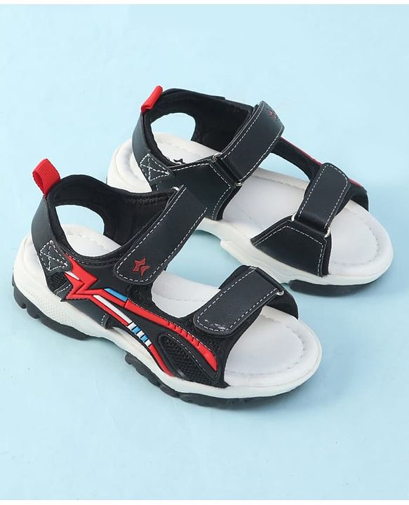 Cute Walk by Babyhug Velcro Closure Solid Sandals - Navy Blue