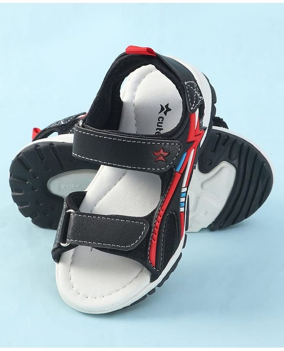 Cute Walk by Babyhug Velcro Closure Solid Sandals - Navy Blue