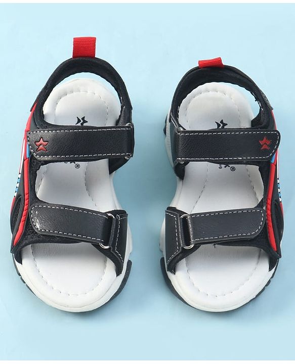 Cute Walk by Babyhug Velcro Closure Solid Sandals - Navy Blue