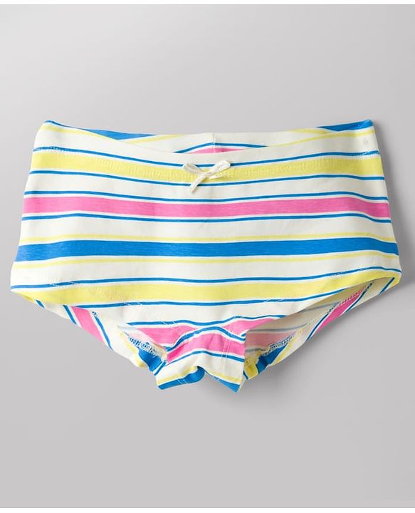 Pine Kids Cotton Lycra Knit Striped & Floral Printed Panties Pack of 3 (Color May Vary)