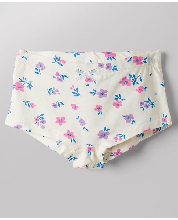 Pine Kids Cotton Lycra Knit Striped & Floral Printed Panties Pack of 3 (Color May Vary)
