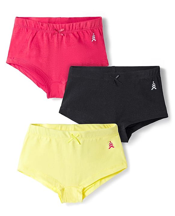 Pine Kids Cotton Lycra Knit Solid Hipster Pack Of 3 ( Colour May Vary )
