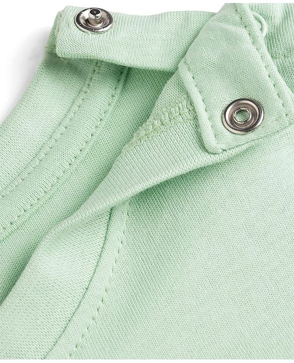 Babyhug Single Jersey Knit Half Sleeves T-Shirt & Denim Shorts Set with Tractor Print - Green & Blue
