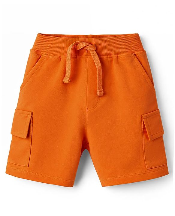 Babyhug Single Jersey Knit Half Sleeves T-Shirt & Shorts Set with Animal Print - Blue & Orange