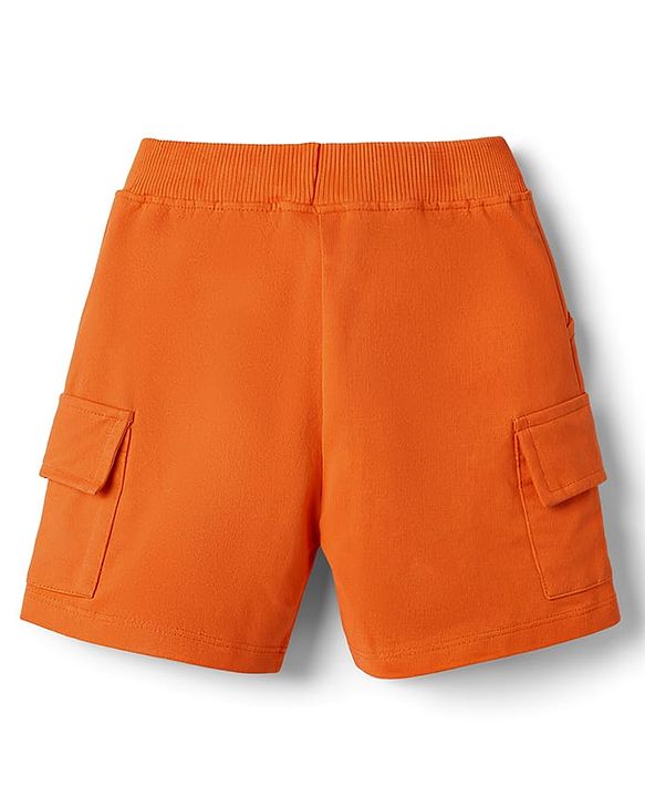 Babyhug Single Jersey Knit Half Sleeves T-Shirt & Shorts Set with Animal Print - Blue & Orange