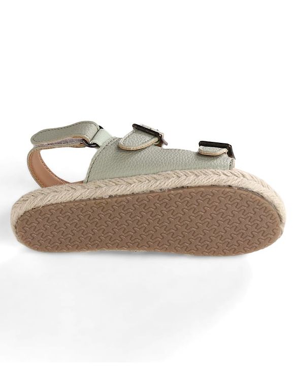 Pine Kids Velcro Closure Solid Sandals - Green