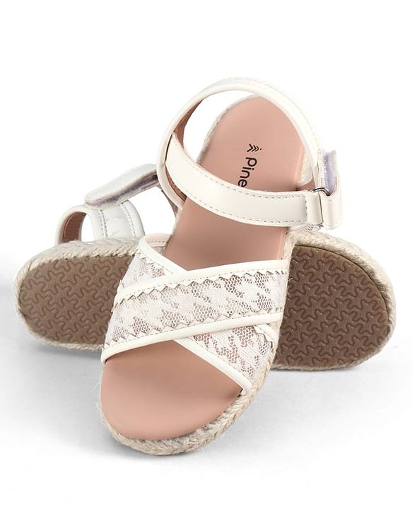 Pine Kids Velcro Closure Sandal - White