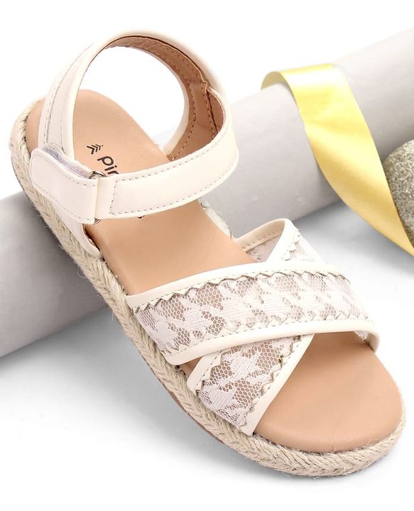 Pine Kids Velcro Closure Sandal - White