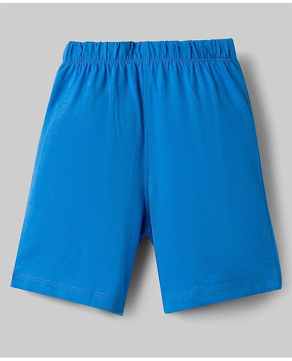 Babyhug Disney Terry Knit Half Sleeves T-Shirt & Shorts Set with Winnie The Pooh Grapichs - White & Blue