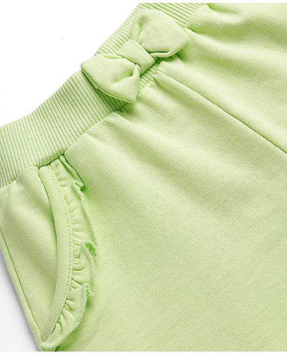 Babyhug Terry Knit Mid Thigh Shorts with Strawberry Print - Limegreen