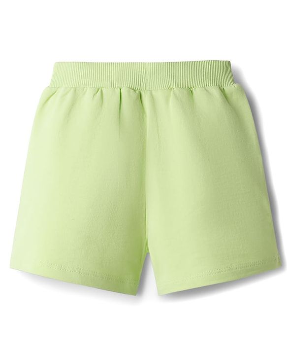 Babyhug Terry Knit Mid Thigh Shorts with Strawberry Print - Limegreen