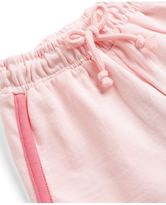 Babyhug Terry Cotton Knit Shorts With Text Print - Pink