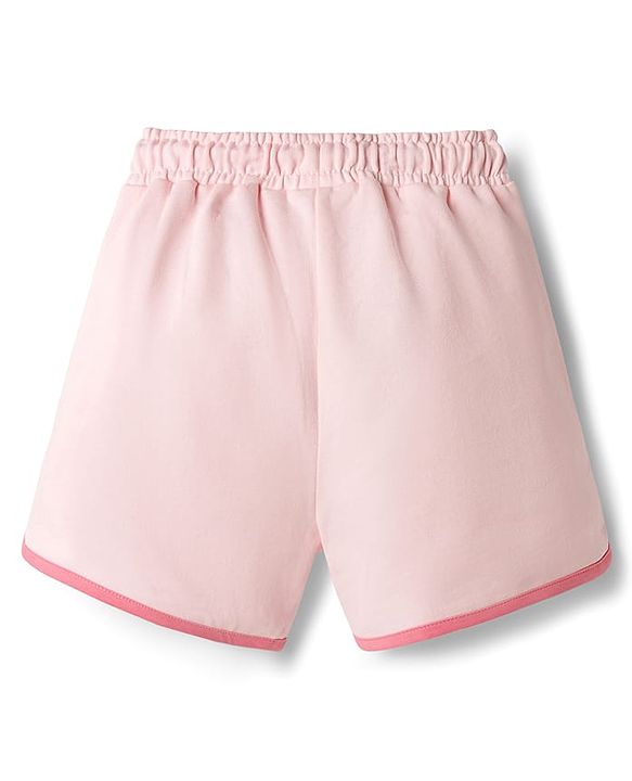 Babyhug Terry Cotton Knit Shorts With Text Print - Pink