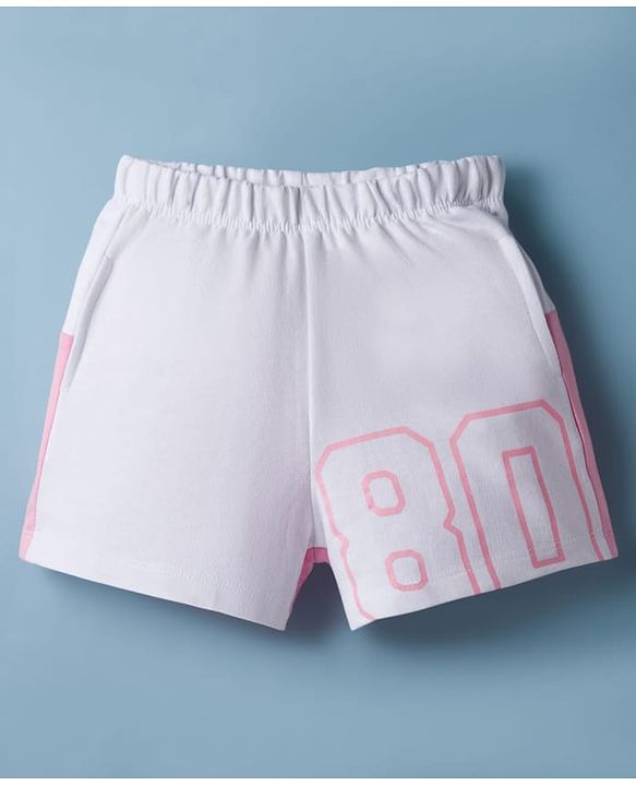 Babyhug Terry Knit Mid Thigh Length Cut & Sew Shorts with Print - Multicolor