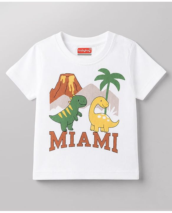 Babyhug Cotton Knit T-Shirts Half Sleeves with Graphics Multi Color 6-9 Months Pack of 3