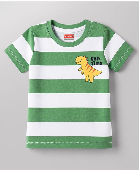 Babyhug Cotton Knit T-Shirts Half Sleeves with Graphics Multi Color 6-9 Months Pack of 3