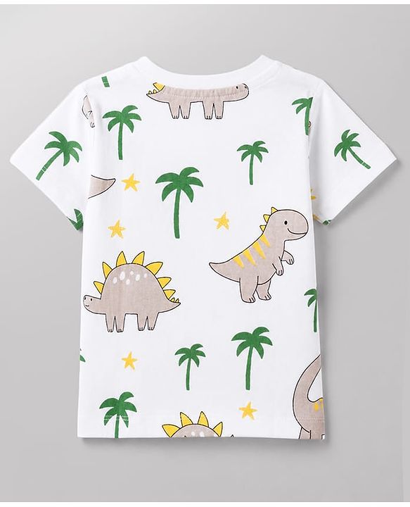 Babyhug Cotton Knit T-Shirts Half Sleeves with Graphics Multi Color 6-9 Months Pack of 3