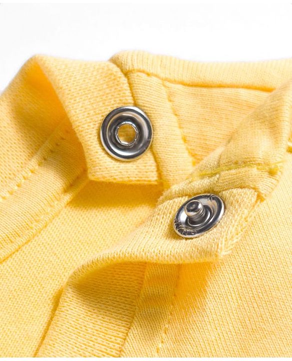 Babyhug Cotton Knit Half Sleeves T-Shirt with Dad's Best Bud - Yellow