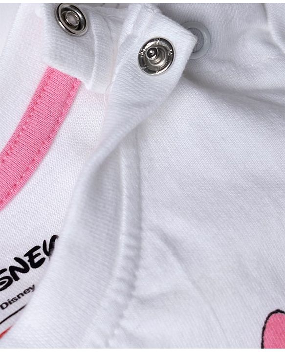 Babyhug Disney Single Jersey Knit Half Sleeves T-Shirt & Shorts Set with Minnie Mouse Graphics - Multicolor