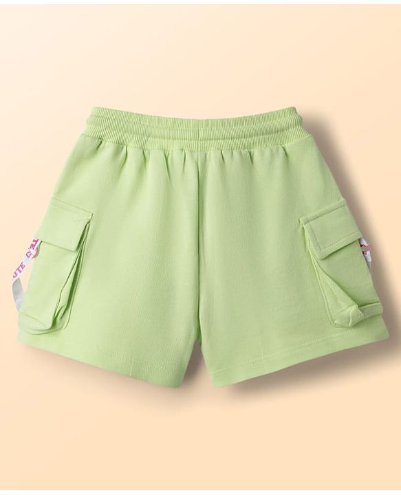 Babyhug Terry Knit Mid Thigh Solid Shorts - Limegreen