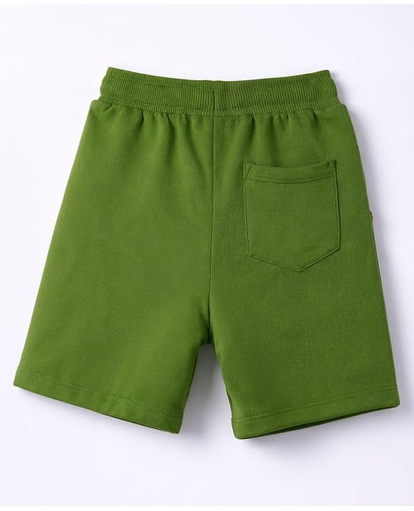 Babyhug Terry Knit Mid Thigh Shorts with Adventure Print - Green