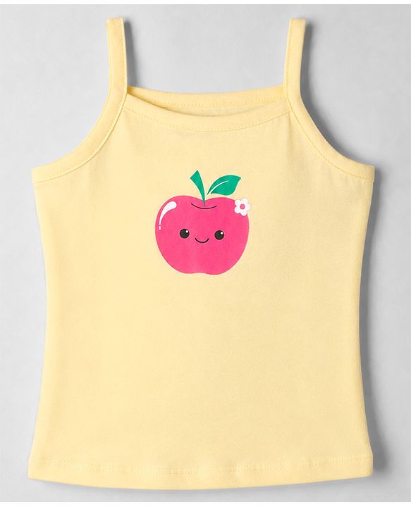 Babyhug 100% Cotton Knit Sleeveless Polka Dots & Floral Printed Slips Pack of 3 - Pink Navy Blue & Lemon