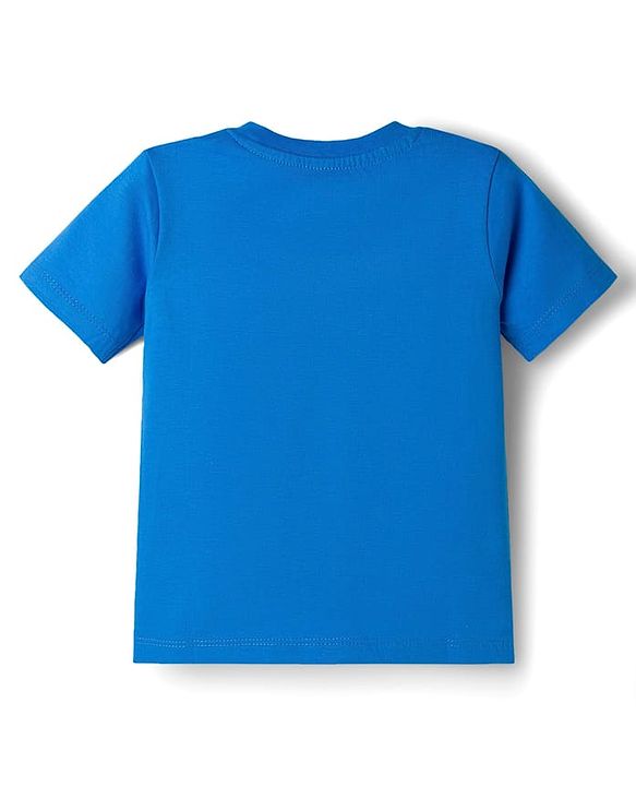 Babyhug Disney Single Jersey Knit Half Sleeves T-Shirt With Micky Mouse Graphic - Blue