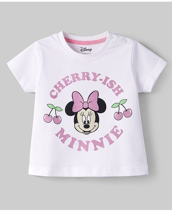 Babyhug Disney Single Jersey Knit T-Shirt & Shorts Night-Suit With Minnie Mouse Graphics - Multicolor