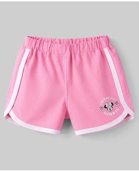Babyhug Disney Single Jersey Knit T-Shirt & Shorts Night-Suit With Minnie Mouse Graphics - Multicolor