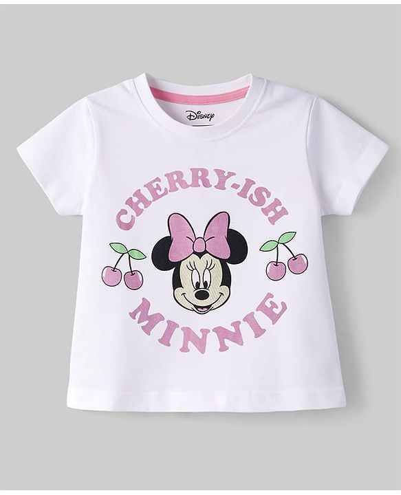 Babyhug Disney Single Jersey Knit T-Shirt & Shorts Night-Suit With Minnie Mouse Graphics - Multicolor