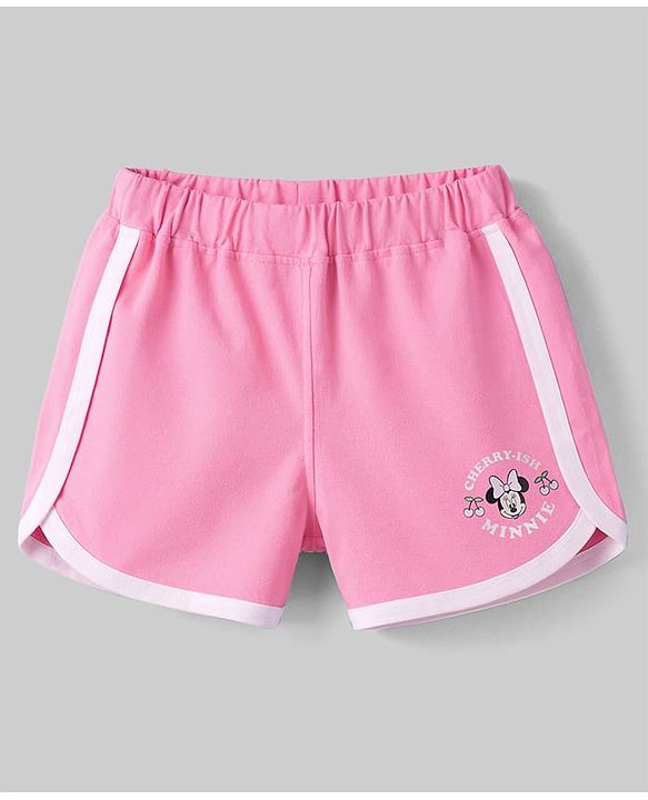 Babyhug Disney Single Jersey Knit T-Shirt & Shorts Night-Suit With Minnie Mouse Graphics - Multicolor