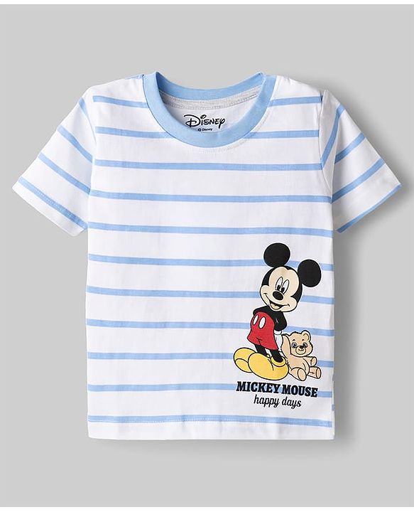 Babyhug Disney Cotton Knit T-Shirt Half Sleeve Graphic Print Multi Color 6-9 Months Pack of 2