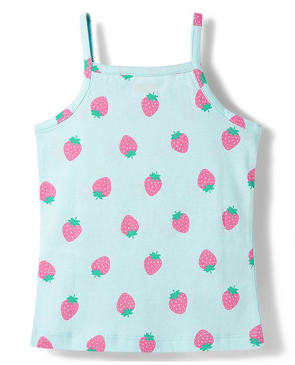 Babyhug 100% Cotton Knit Sleeveless Slips With Fruit Print Pack of 3 - Multicolor