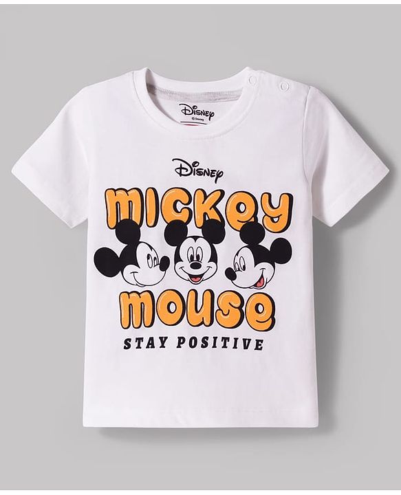 Babyhug Disney Single Jersey Knit Half Sleeves T-Shirt With Mickey Mouse Graphics Pack of 2 - Multicolor