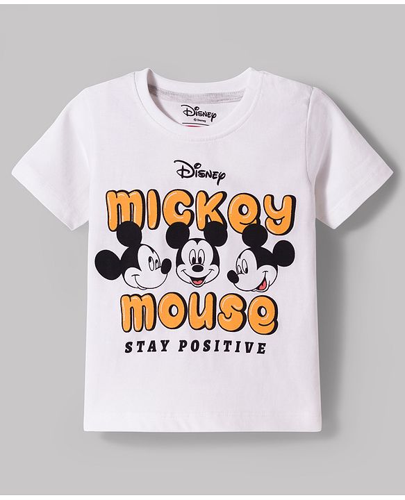 Babyhug Disney Single Jersey Knit Half Sleeves T-Shirt With Mickey Mouse Graphics Pack of 2 - Multicolor