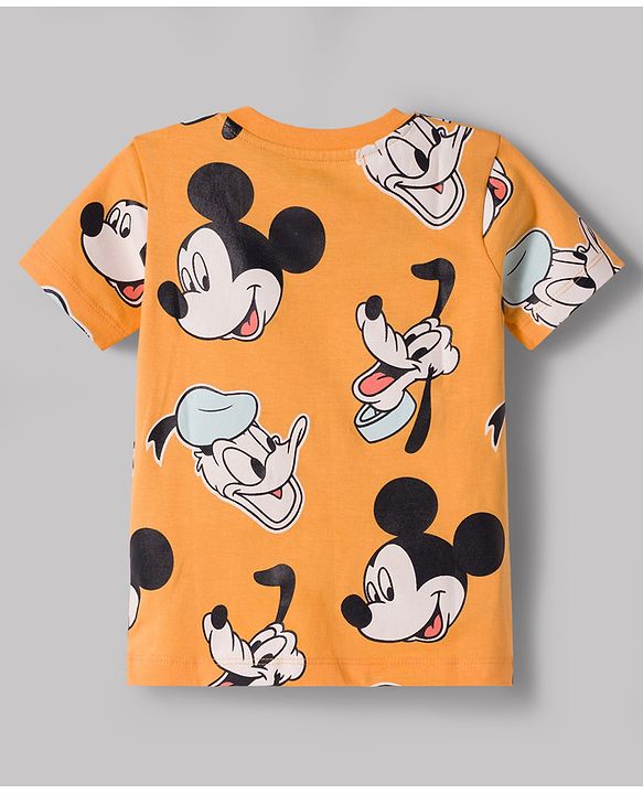 Babyhug Disney Single Jersey Knit Half Sleeves T-Shirt With Mickey Mouse Graphics Pack of 2 - Multicolor